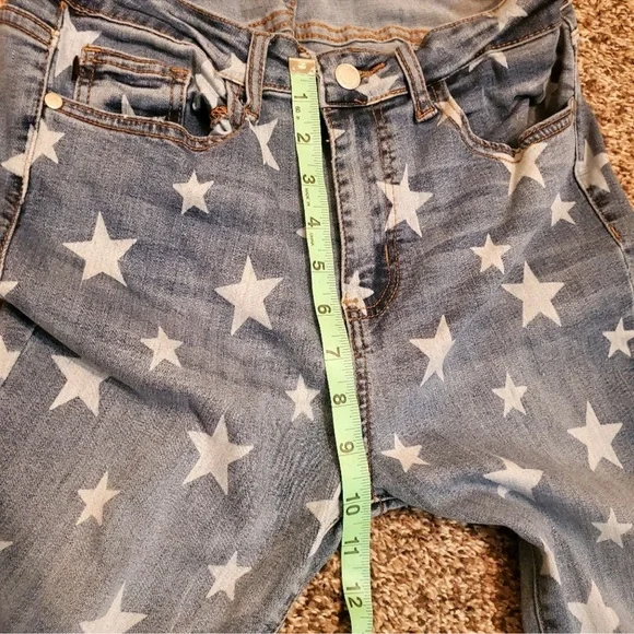 Judy Blue Jeans 9/29 Skinny Fit Star pattern rodeo 4th of July star print jeans - Picture 7 of 7